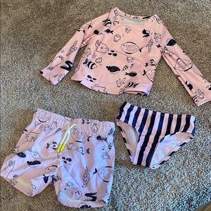 Pink and Navy Toddlers' Swim Set